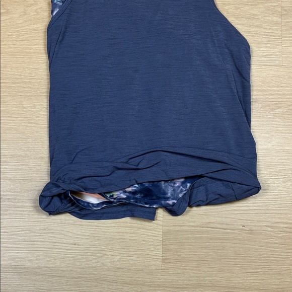 Athleta Girl XXL/16 Dark Blue Double Layer Racerback Tank Top Sporty Athleisure - Picture 4 of 5